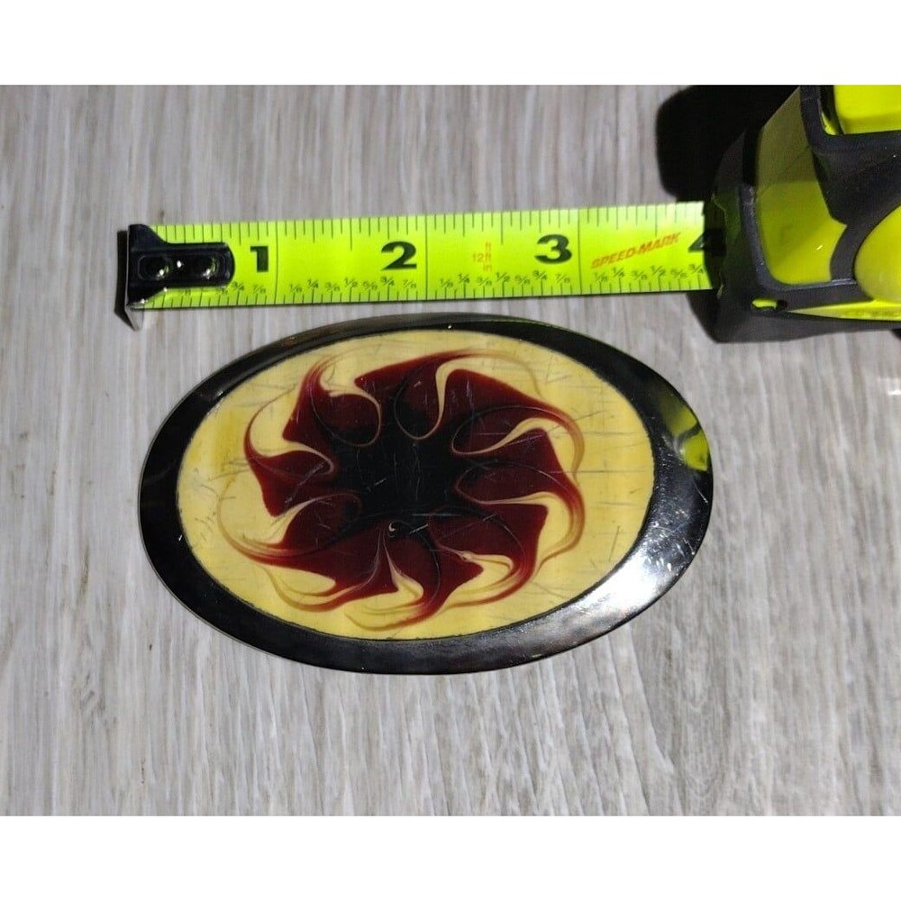 Vintage 70'ish Enameled Belt Buckle - Picture 3 of 6